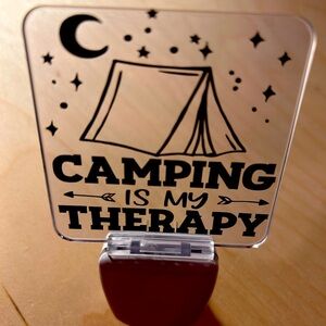 Camping is my therapy led plug in light